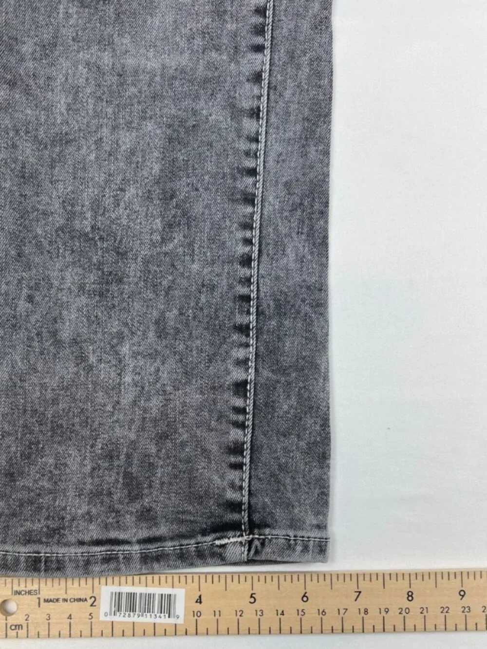 True Religion Womens Billie Mid Rise Straight Leg Acid Wash Grey Jeans Size 30 - Picture 8 of 12